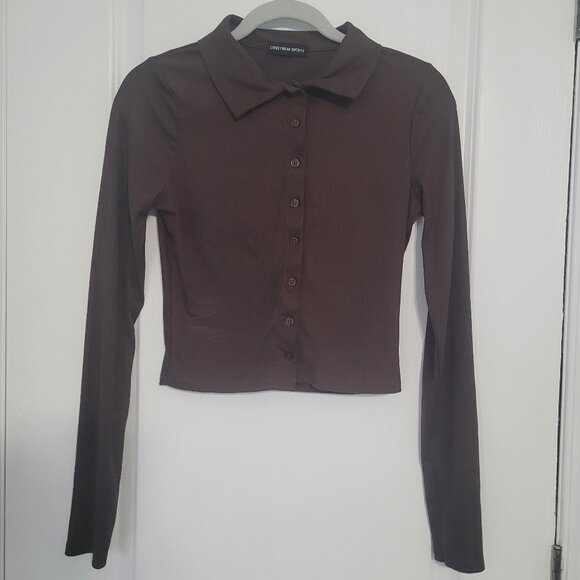 Streetwear Society Brown Crop Top - Picture 1 of 5